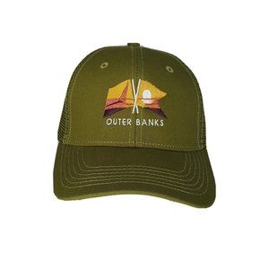 Outter Banks Green Mesh Snap Back Trucker Ball Cap Hat NWT Blue 84